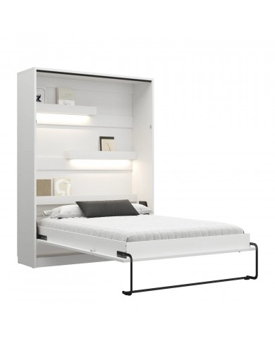 Lit escamotable vertical 120×200 cm avec LED & rangement
