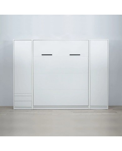 Lit escamotable vertical 120×200 cm avec LED & rangement