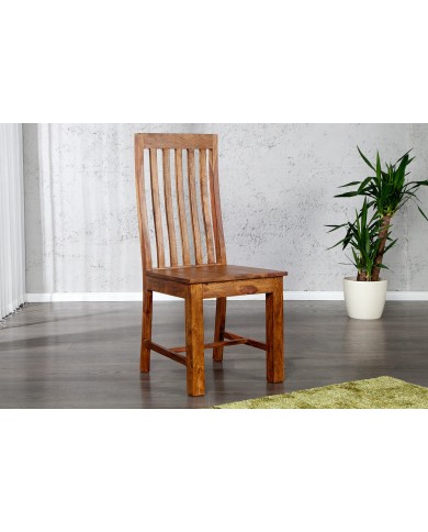 Chaise de Salle à Manger à Dossier Haut en Bois de Sheesham Massif Maka™