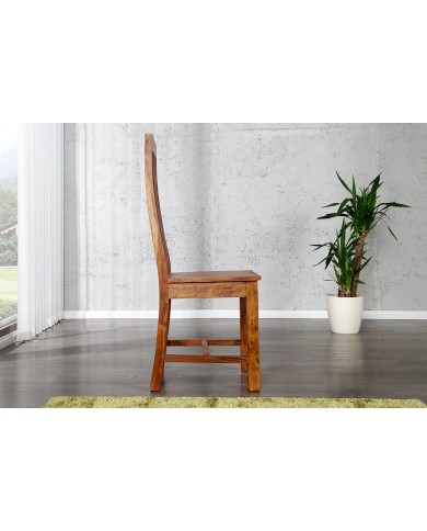 Chaise de Salle à Manger à Dossier Haut en Bois de Sheesham Massif Maka™