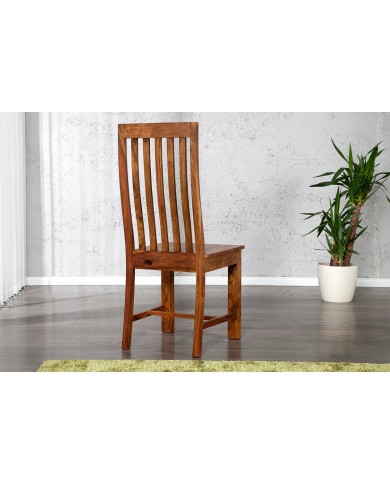Chaise de Salle à Manger à Dossier Haut en Bois de Sheesham Massif Maka™