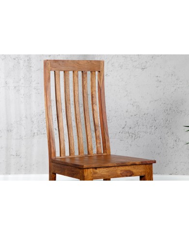 Chaise de Salle à Manger à Dossier Haut en Bois de Sheesham Massif Maka™