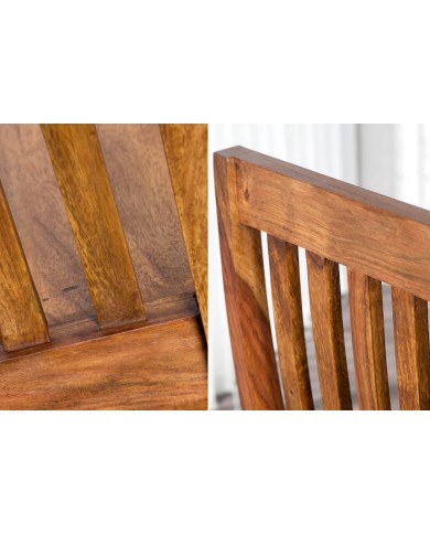 Chaise de Salle à Manger à Dossier Haut en Bois de Sheesham Massif Maka™