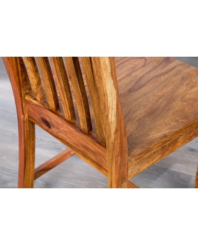 Chaise de Salle à Manger à Dossier Haut en Bois de Sheesham Massif Maka™