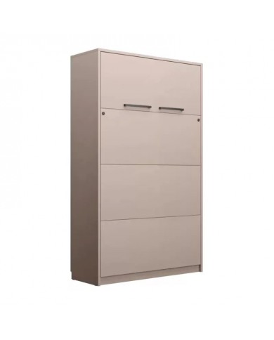 Lit escamotable 120×200 vertical taupe exclusif | DELUXE