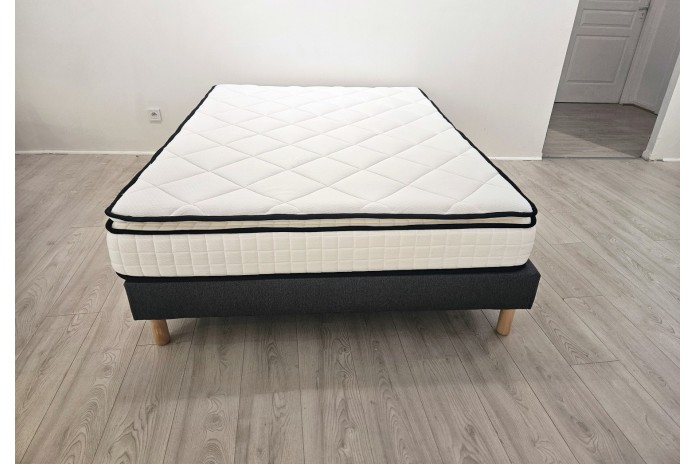 Matelas 160x200 cm hybride NUVIA Confort - Ressorts ensachés & surmatelas intégré ThermoSoft HD/HR – Épaisseur 23 cm