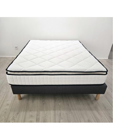 Matelas 160x200 cm hybride NUVIA Confort - Ressorts ensachés & surmatelas intégré ThermoSoft HD/HR – Épaisseur 23 cm