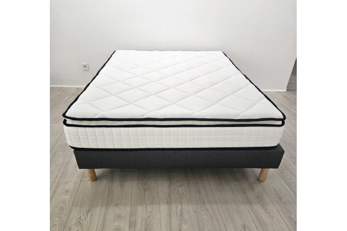 Matelas 160x200 cm hybride NUVIA Confort - Ressorts ensachés & surmatelas intégré ThermoSoft HD/HR – Épaisseur 23 cm