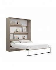 Lit escamotable vertical 160×200 cm taupe DELUXE | Mobili & Co