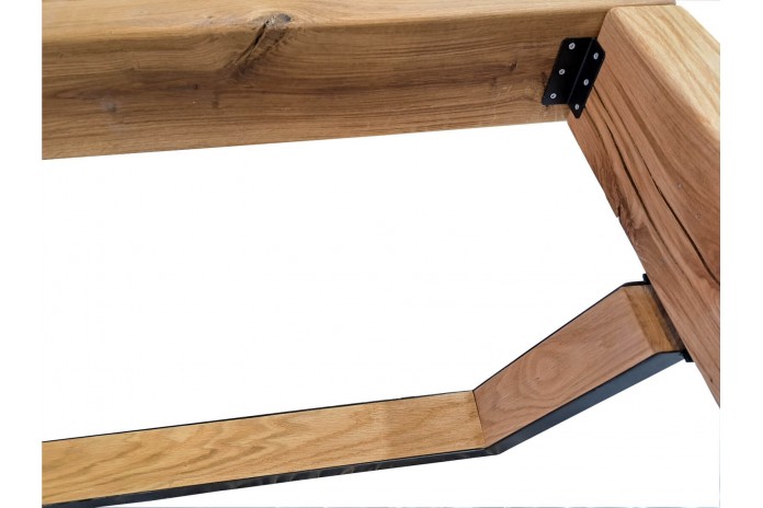 Lit Chêne Sauvage Massif et Métal Lithium 140-200cm | Mobili & Co
