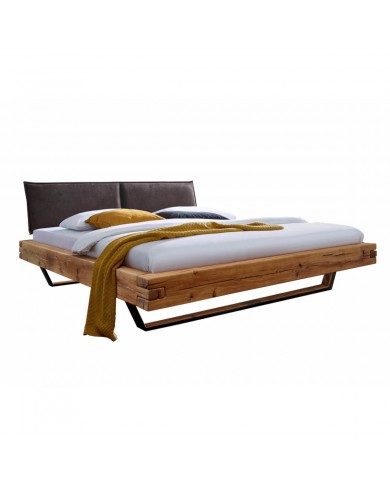 Lit Monumental Chêne Sauvage Massif & Métal Titan Pure | Mobili & Co