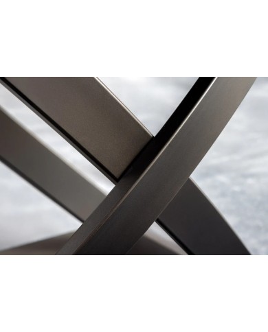 Table à manger extensible ovale EXTENSIO 130-190 cm – Plateau céramique effet marbre blanc design moderne