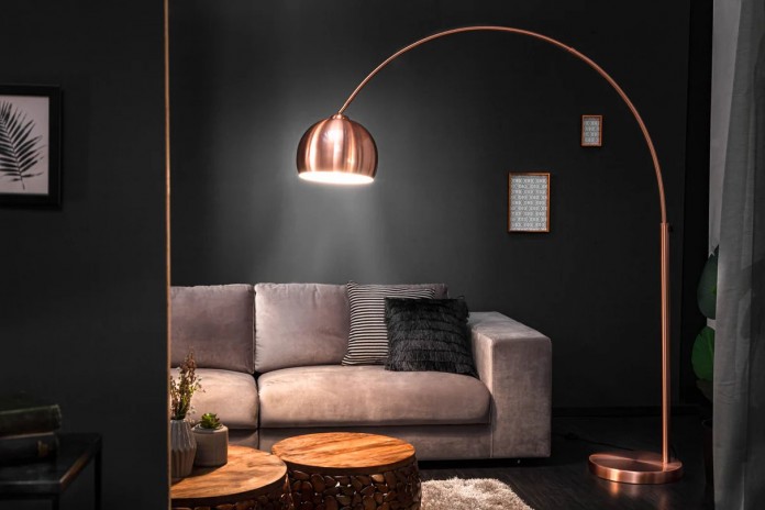 Lampadaire Arc Réglable Cuivre & Marbre 210 cm Big Bow