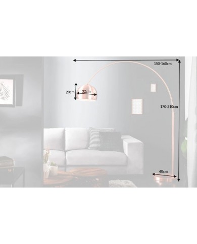 Lampadaire Arc Réglable Cuivre & Marbre 210 cm Big Bow