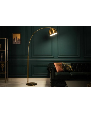Lampadaire Arc Doré Base Marbre 205 cm Big Bow
