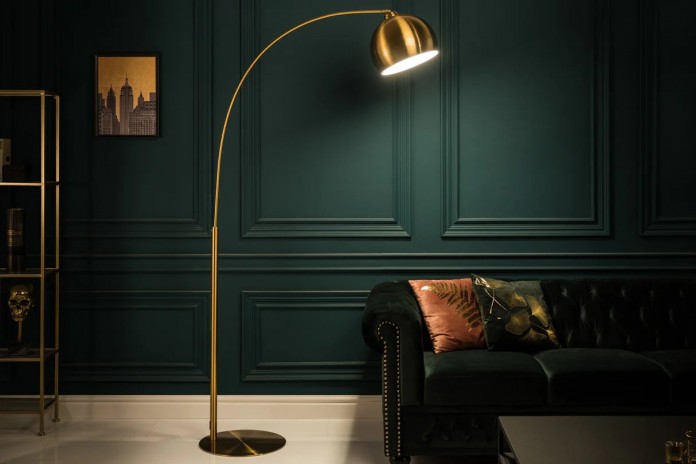 Lampadaire Arc Doré Base Marbre 205 cm Big Bow