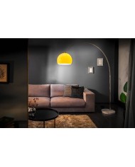 Lampadaire ajustable orange & chrome base en marbre blanc 175-205 cm Big Bow