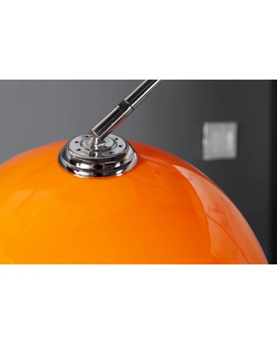 Lampadaire ajustable orange & chrome base en marbre blanc 175-205 cm Big Bow