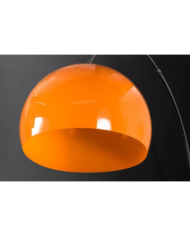 Lampadaire ajustable orange & chrome base en marbre blanc 175-205 cm Big Bow