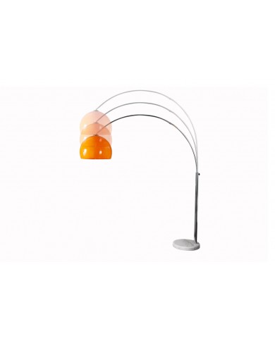 Lampadaire ajustable orange & chrome base en marbre blanc 175-205 cm Big Bow