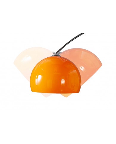 Lampadaire ajustable orange & chrome base en marbre blanc 175-205 cm Big Bow