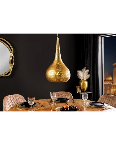 Suspension Orientale Métal Doré Fait Main ORIENTAL LIVING