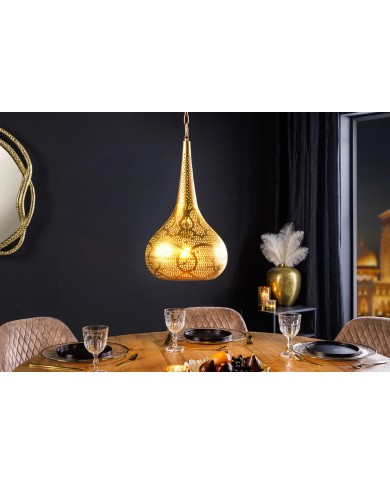 Suspension Orientale Métal Doré Fait Main ORIENTAL LIVING