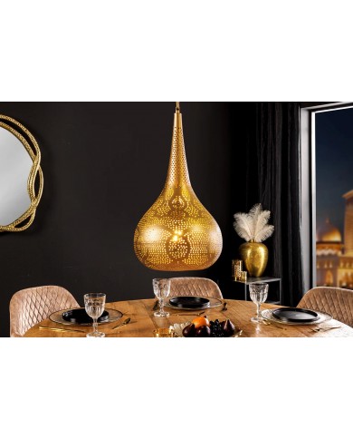 Suspension Orientale Métal Doré Fait Main ORIENTAL LIVING