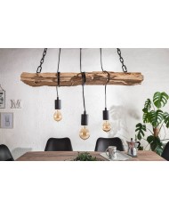 Suspension Industrielle Bois Recyclé & Métal BARRACUDA 73cm