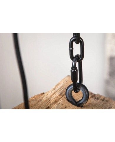 Suspension Industrielle Bois Recyclé & Métal BARRACUDA 73cm
