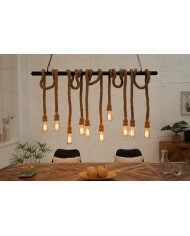Suspension Design 10 Ampoules Corde & Métal CORDELIA 120cm