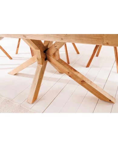 Table à manger en bois massif de pin 80 mm 200x90x78 cm FOREST II
