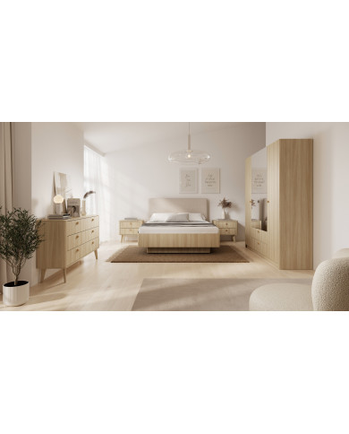 Commode 6 tiroirs chêne barista 163 cm ELIA