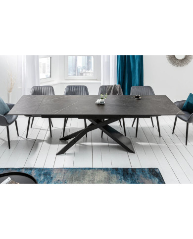 Table Extensible Céramique Gris Marbré EUPHORIA 180-260cm