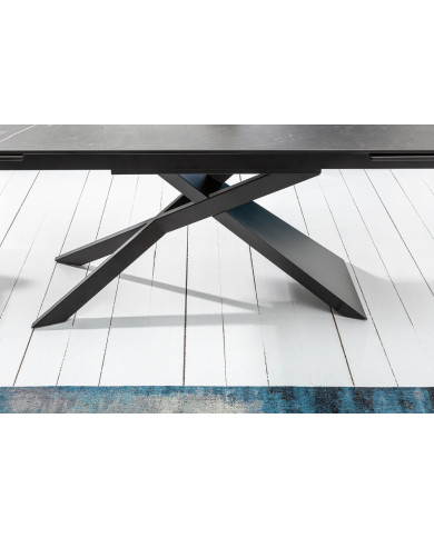Table Extensible Céramique Gris Marbré EUPHORIA 180-260cm