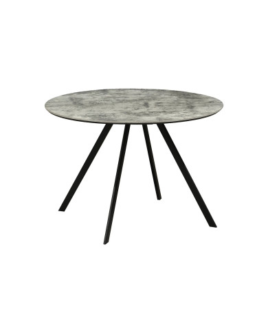 Table Ronde Aspect Pierre Grise & Métal ATHENA 100cm