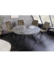Table Ronde Aspect Pierre Grise & Métal ATHENA 100cm