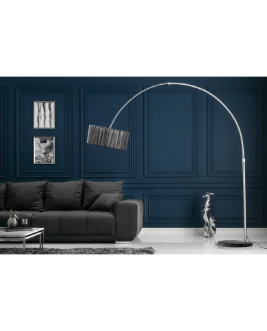 Lampadaire en métal et base en marbre massif 230 cm Arc Marble
