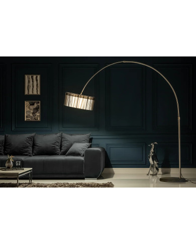 Lampadaire en métal et base en marbre massif 230 cm Arc Marble