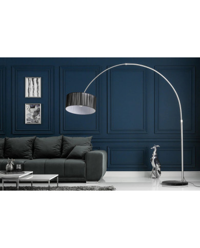 Lampadaire en métal et base en marbre massif 230 cm Arc Marble