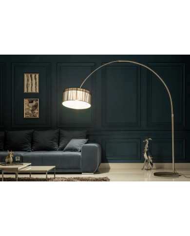 Lampadaire en métal et base en marbre massif 230 cm Arc Marble