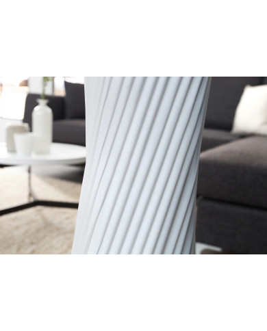 Lampadaire spirale blanc & base bois de manguier 120 cm Lumina spiral