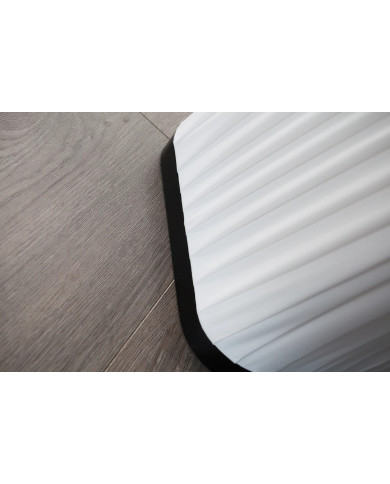 Lampadaire spirale blanc & base bois de manguier 120 cm Lumina spiral