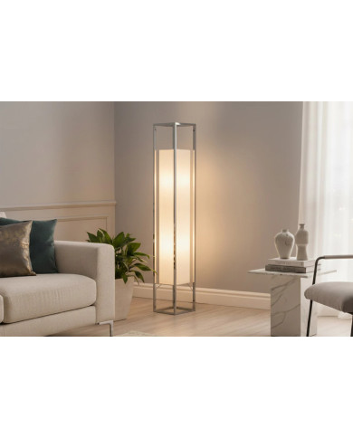 Lampadaire Design AGAPE Blanc & Argent 120 cm