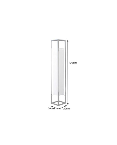 Lampadaire Design AGAPE Blanc & Argent 120 cm