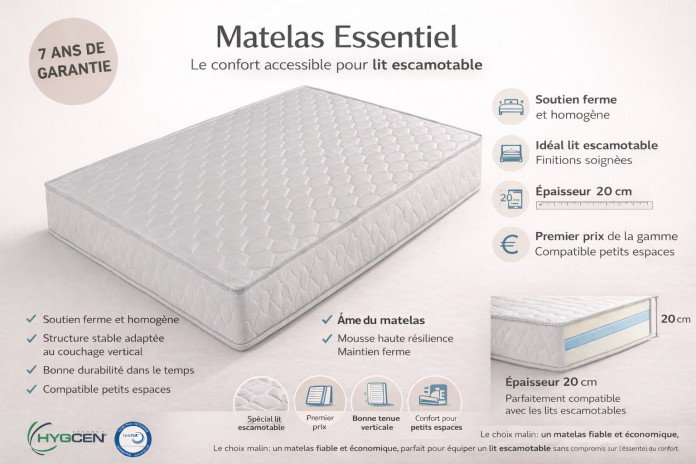 Pack Premium Lit Escamotable + Matelas ESSENTIEL – Confort & Design | Mobili & Co