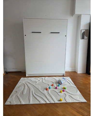Pack Lit Escamotable DELUXE Blanc Mat 140×200 – Confort Hôtelier + Oreillers Offerts