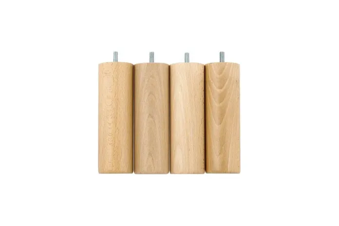 Pieds de lit cylindriques en hêtre massif | 15 ou 20 cm