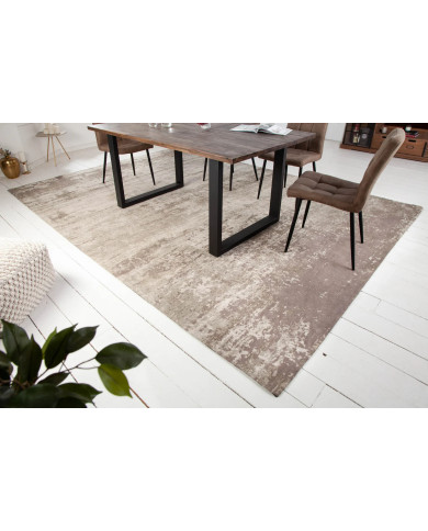 Tapis grand format 350x240 cm MODERN ART – Beige gris contemporain, texture douce et compatible chauffage au sol