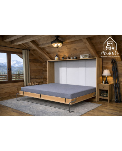 Armoire lit escamotable relevable horizontal 140x200 cm Chêne Sonoma Premium